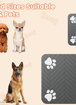 Pet Feeding Mat-Absorbent Pet Placemat for Food and Water Bowl, with Waterproof Rubber Backing, Quick Dry Water Mat for Dog Cat www.AmBreak.com