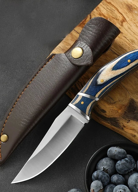 1PC 7.5-inch multi-purpose knife stainless steel colored wood handle for portable camping grilling in home kitchens