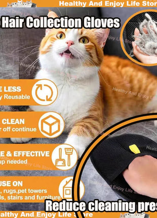 Pet Hair Cleaning And Collection Gloves Pet Double-sided Multi-functional Beauty Glove Tool Reduce The Pressure Of Pet Ownership www.AmBreak.com
