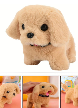 Pet Companion Battery Operated Toy Plush puppy pet electronic interactive toy  walking barking wagging tail Simulation puppy www.AmBreak.com