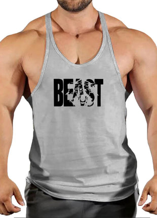 Gym Vest Fitness Shirt Muscle Man Singlet Men Tank Tops Stringer Sleeveless Sweatshirt Men's Singlets Top for Fitness Clothing www.AmBreak.com