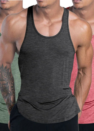 Men's Sports Fitness Tank Top Summer GYM Training  Undershirt Running Basketball Quick Drying Breathable loose Tank Top men tops www.AmBreak.com