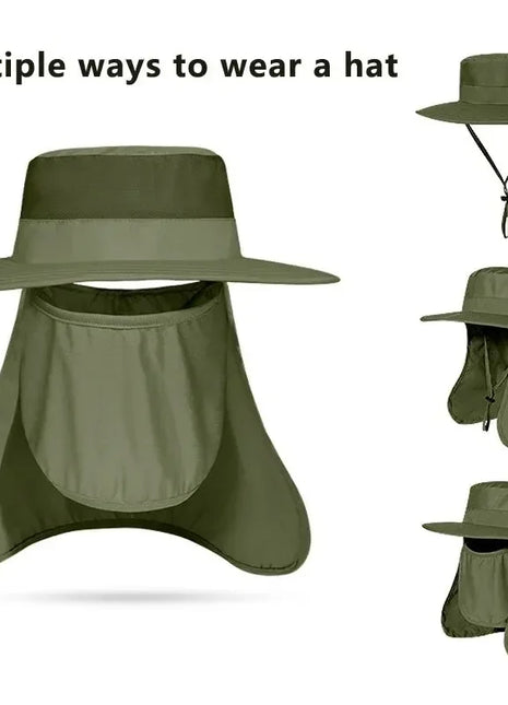 New Sun Protection Fishing Hat Summer Breathable Mesh Camping Hiking Caps Anti-UV Sun Hat Mountaineering Caps Men's Panama Hat