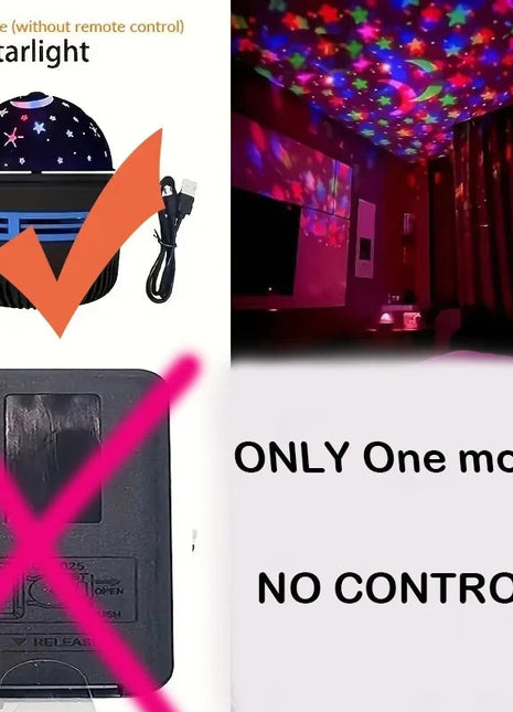 1pc Star Projector, Galaxy Projector, Water Ocean Wave Projector For Bedroom Night Light  Room Decor With 7-Colors Patterns www.AmBreak.com