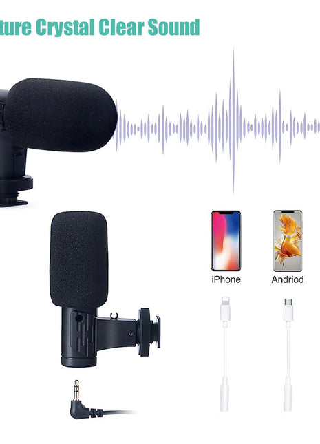 Smartphone Vlogging Kit for iPhone Android with Tripod Mini Microphone Starter Vlog kit for TikTok Live Stream Video YouTube