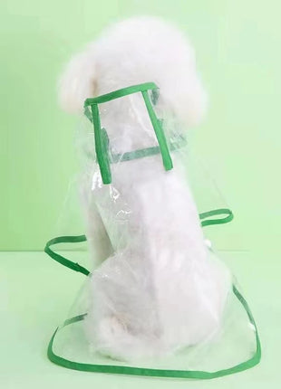 Pet Dog Puppy Transparent Rainwear Raincoat Pet Hooded Waterproof Jacket Clothes Soft PVC Small Dogs Raincoat Puppy Rain Poncho www.AmBreak.com