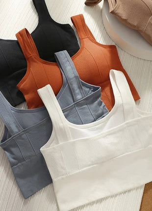 Breathable Sports Bra Anti-Sweat Fitness Top Women Seamless Yoga Bra Shockproof Crop Top Push Up Sport Bra Gym Workout Top www.AmBreak.com