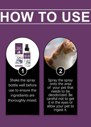 Pet deodorant spray, clean odor, clean dog and cat litter, litter, antibacterial disinfection, pet deodorant www.AmBreak.com