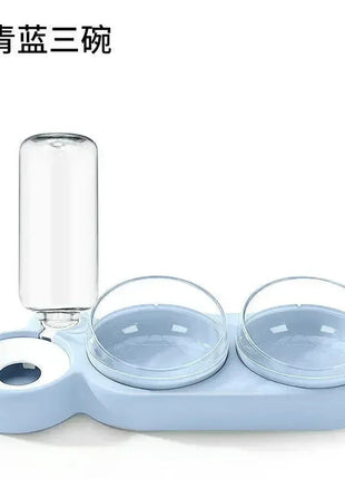 Pet Cat Food Bowl, Splash - proof Water, Three Bowl Neck Protection, Automatic Feeder, Water Storage Dispenser, Pet Dog Feeder www.AmBreak.com