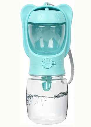 Portable Pet Water Bottle with Food Container - Ideal for Walking, Hiking & Travel. Essential for Dogs & Cats On The Go! www.AmBreak.com