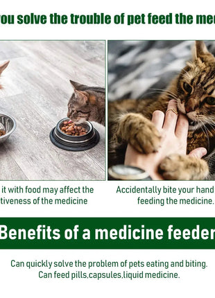 Pet Medication Dispenser, Pressing Feeding Stick for Cats and Dogs, Eating Pills, Pills, Medication Artifacts, Pet Sickness Care www.AmBreak.com