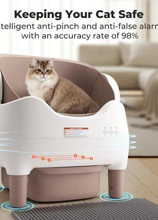 Automatic Smart APP Cat Litter Box Self Cleaning Fully Enclosed Cat Litter Box Pet Toilet Litter Tray with Free Gift Purifier www.AmBreak.com