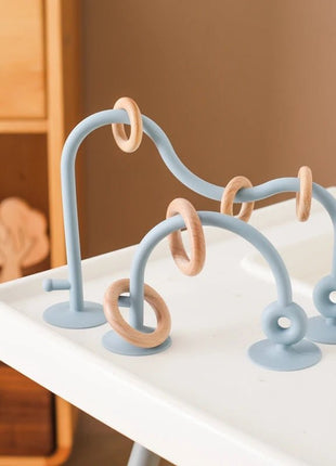 Baby Toy Silicone Educational Toys Infant Montessori Toy Teething Track Maze Wooden Roller Coaster Bead Baby Accessory Teether - www.AmBreak.com - 