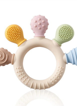 Baby Toy Silicone Educational Toys Infant Montessori Toy Teething Track Maze Wooden Roller Coaster Bead Baby Accessory Teether - www.AmBreak.com - 