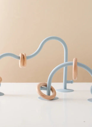 Baby Toy Silicone Educational Toys Infant Montessori Toy Teething Track Maze Wooden Roller Coaster Bead Baby Accessory Teether - www.AmBreak.com - 