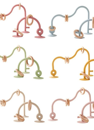 Baby Toy Silicone Educational Toys Infant Montessori Toy Teething Track Maze Wooden Roller Coaster Bead Baby Accessory Teether - www.AmBreak.com - 