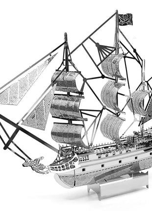 Black Pearl Pirate Ship 3D Metal Puzzle Model Kits DIY Laser Cut Puzzles Jigsaw Toy For Children - www.AmBreak.com - 