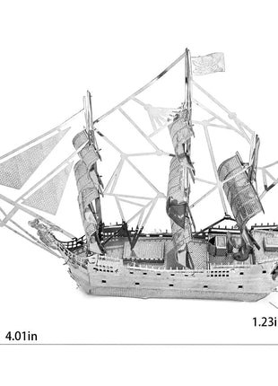 Black Pearl Pirate Ship 3D Metal Puzzle Model Kits DIY Laser Cut Puzzles Jigsaw Toy For Children - www.AmBreak.com - 