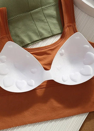 Breathable Sports Bra Anti - Sweat Fitness Top Women Seamless Yoga Bra Shockproof Crop Top Push Up Sport Bra Gym Workout Top - www.AmBreak.com - 