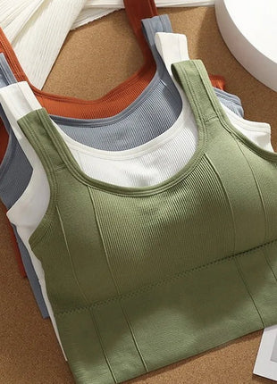 Breathable Sports Bra Anti - Sweat Fitness Top Women Seamless Yoga Bra Shockproof Crop Top Push Up Sport Bra Gym Workout Top - www.AmBreak.com - 
