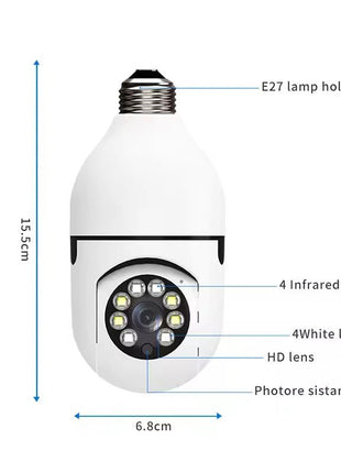 Bulb E27 Surveillance Camera Full Color Night Vision Automatic Human Tracking Zoom Indoor Security Monitor Wifi Miini IP Camera - www.AmBreak.com - 