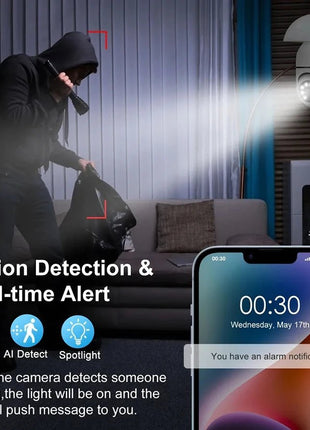 Bulb E27 Surveillance Camera Full Color Night Vision Automatic Human Tracking Zoom Indoor Security Monitor Wifi Miini IP Camera - www.AmBreak.com - 