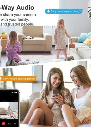Bulb E27 Surveillance Camera Full Color Night Vision Automatic Human Tracking Zoom Indoor Security Monitor Wifi Miini IP Camera - www.AmBreak.com - 