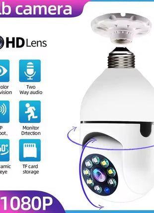 Bulb E27 Surveillance Camera Full Color Night Vision Automatic Human Tracking Zoom Indoor Security Monitor Wifi Miini IP Camera - www.AmBreak.com - 