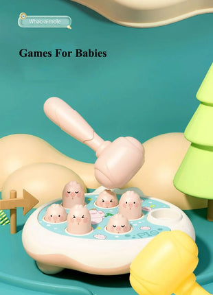 Duck/Frog/Pig Baby Toy Montessori Learning Game Educational Puzzle Gift for 12 24 Months Toddler Boy/Girl with Hammer - www.AmBreak.com - 