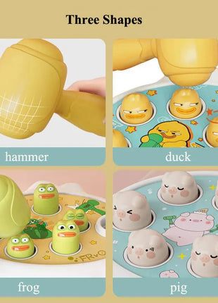 Duck/Frog/Pig Baby Toy Montessori Learning Game Educational Puzzle Gift for 12 24 Months Toddler Boy/Girl with Hammer - www.AmBreak.com - 