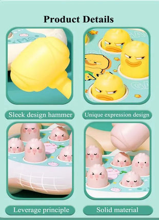 Duck/Frog/Pig Baby Toy Montessori Learning Game Educational Puzzle Gift for 12 24 Months Toddler Boy/Girl with Hammer - www.AmBreak.com - 