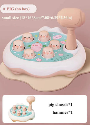 Duck/Frog/Pig Baby Toy Montessori Learning Game Educational Puzzle Gift for 12 24 Months Toddler Boy/Girl with Hammer - www.AmBreak.com - 