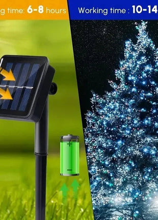 Fairy Lights Solar Garden Lights String Lights with 8 Modes Waterproof Wire Lights for Patio Yard Trees Christmas Party - www.AmBreak.com - 