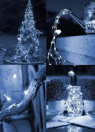 Fairy Lights Solar Garden Lights String Lights with 8 Modes Waterproof Wire Lights for Patio Yard Trees Christmas Party - www.AmBreak.com - 