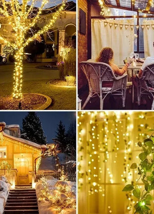 Fairy Lights Solar Garden Lights String Lights with 8 Modes Waterproof Wire Lights for Patio Yard Trees Christmas Party - www.AmBreak.com - 
