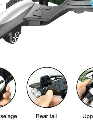 Glider Flying Helicopter RC Hobby Jet Plane 2.4G Stunt Remote Control Foam Fighter Airplane Toy With Light - www.AmBreak.com - 