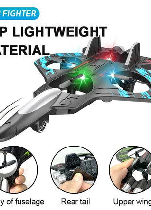 Glider Flying Helicopter RC Hobby Jet Plane 2.4G Stunt Remote Control Foam Fighter Airplane Toy With Light - www.AmBreak.com - 