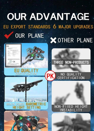 Glider Flying Helicopter RC Hobby Jet Plane 2.4G Stunt Remote Control Foam Fighter Airplane Toy With Light - www.AmBreak.com - 