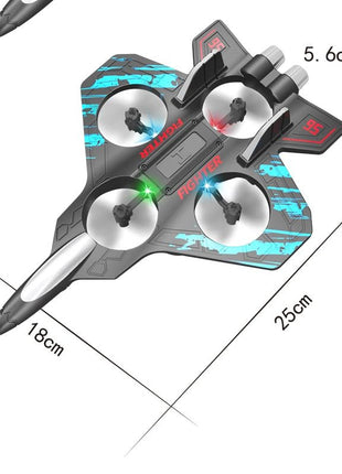 Glider Flying Helicopter RC Hobby Jet Plane 2.4G Stunt Remote Control Foam Fighter Airplane Toy With Light - www.AmBreak.com - 