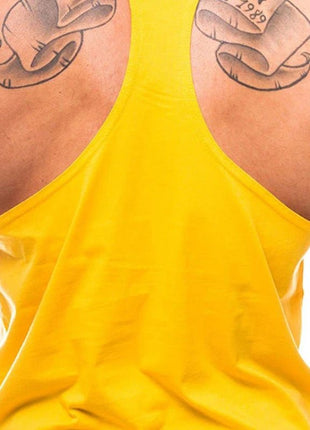 Gym Bodybuilding Tank Tops Fashion Y - back Suspenders Vests Cotton Breathable Sleeveless Singlets Mens Fitness Muscle Sport Shirt - www.AmBreak.com - 
