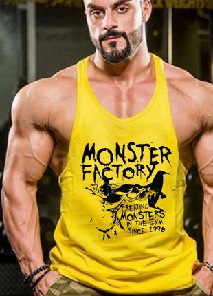 Gym T-shirts Suspenders Man Stringer Fitness Shirt Bodybuilding Shirt Men Top for Fitness Vests Men's Vest Sleeveless Sweatshirt - www.AmBreak.com - 