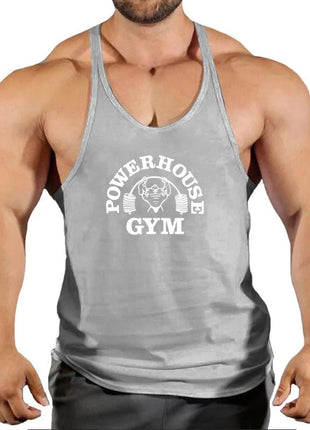 Gym Top Men Bodybuilding Shirt Fitness Men's Vest Singlet Sleeveless Sweatshirt Man Clothes Clothing Stringer Vests Singlets - www.AmBreak.com - 