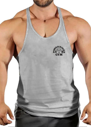 Gym Top Men Bodybuilding Shirt Fitness Men's Vest Singlet Sleeveless Sweatshirt Man Clothes Clothing Stringer Vests Singlets - www.AmBreak.com - 