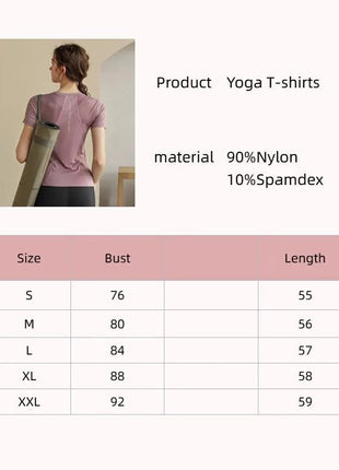 GymHUB Yoga Wear Sports Tops Short Sleeve Running Training Quick Drying Summer Thin Slim Gym - www.AmBreak.com - 