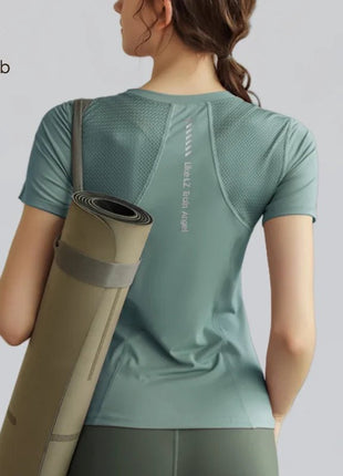GymHUB Yoga Wear Sports Tops Short Sleeve Running Training Quick Drying Summer Thin Slim Gym - www.AmBreak.com - 
