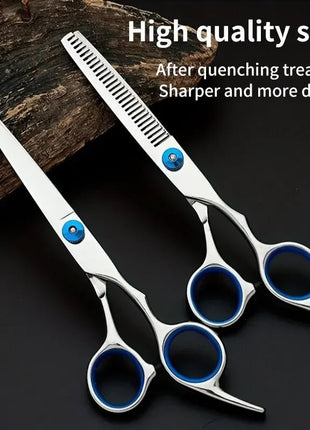 Hairdressing Scissors Stainless Steel Professional Hairdressing Scissors Cutting Thinning Scissors Barber Shear Home Salon - www.AmBreak.com - 