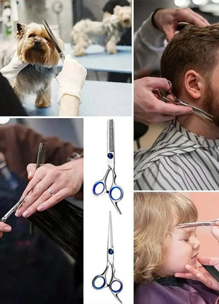 Hairdressing Scissors Stainless Steel Professional Hairdressing Scissors Cutting Thinning Scissors Barber Shear Home Salon - www.AmBreak.com - 