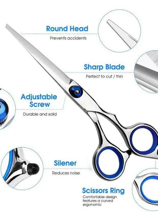 Hairdressing Scissors Stainless Steel Professional Hairdressing Scissors Cutting Thinning Scissors Barber Shear Home Salon - www.AmBreak.com - 