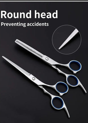 Hairdressing Scissors Stainless Steel Professional Hairdressing Scissors Cutting Thinning Scissors Barber Shear Home Salon - www.AmBreak.com - 