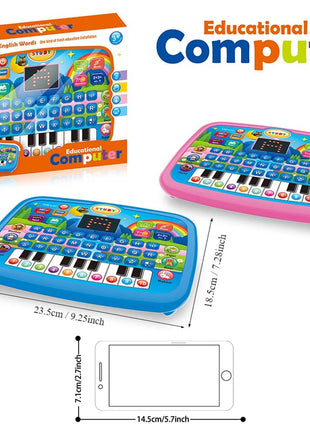 Kids’ Education Tablet Toy, Age 3+ Literacy Math Music Learning, Doubles as Electronic Keyboard, Birthday Christmas Gift - www.AmBreak.com - 